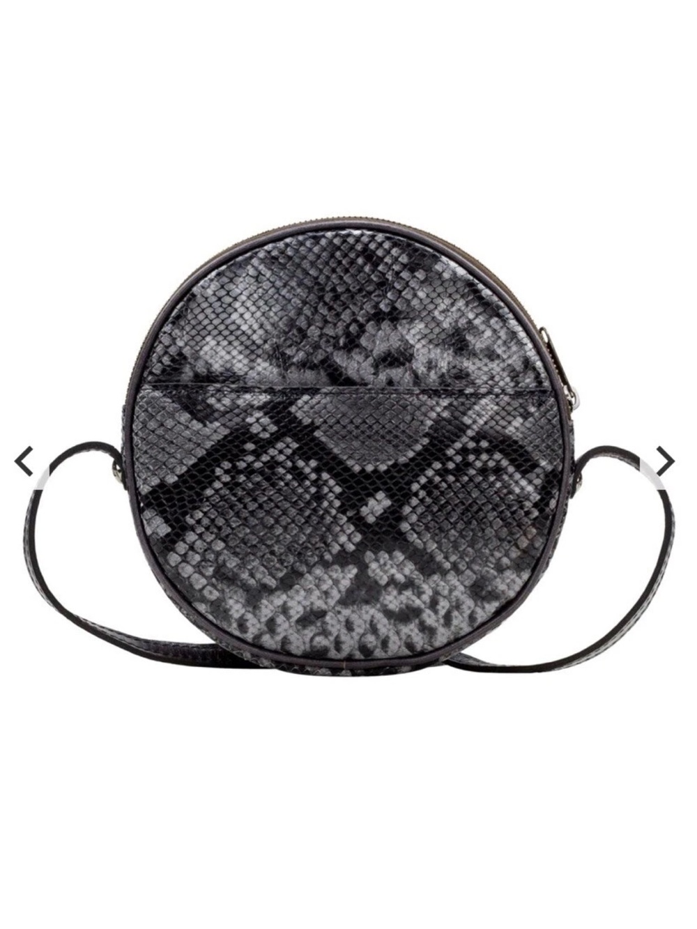 Patricia Nash Scafati Leather Canteen-Shaped Crossbody Bag purse black gray